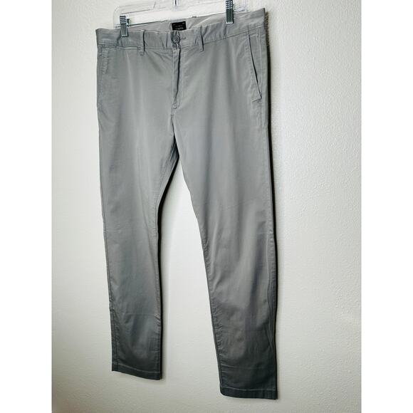 J Crew Khaki Gray 484 Stretch Chambray Trouser Pant Chino 34 / 32 - Picture 3 of 13